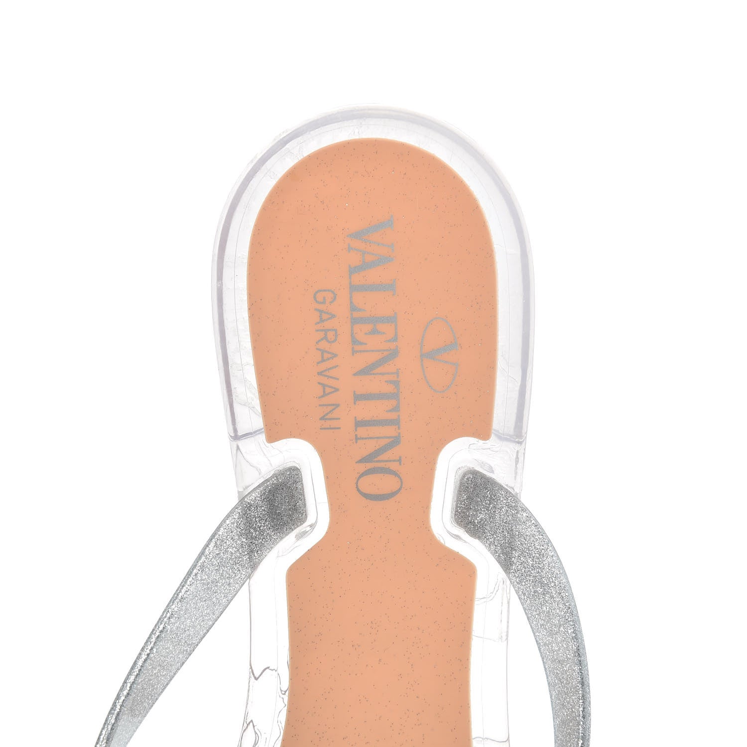 Valentino Garavani PVC Jelly Rockstud Bow Thong Sandals 38 Silver 6 of 8