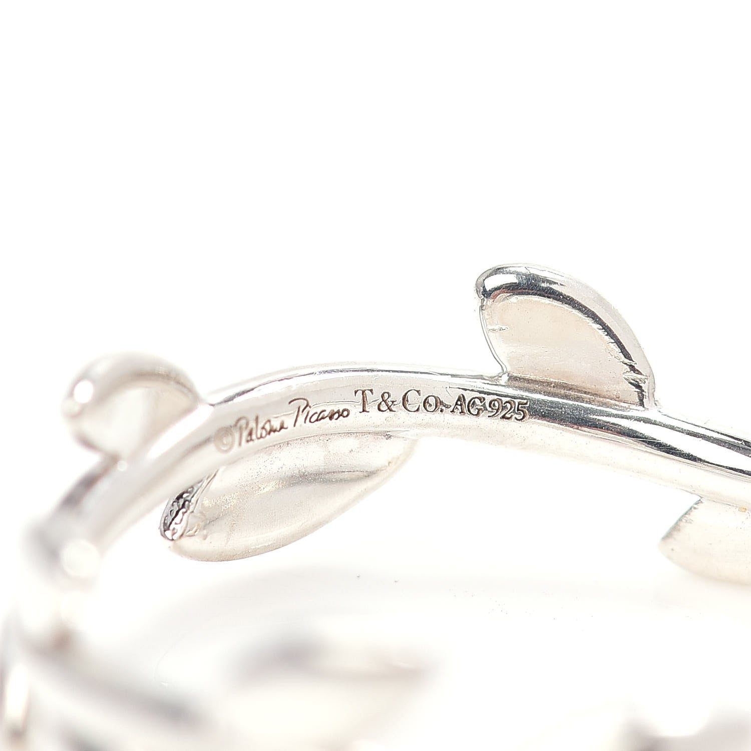 Tiffany Sterling Silver Paloma Picasso Narrow Olive Leaf Band Ring 52 6 4 of 4