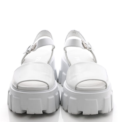 Prada Spazzolato Monolith 55mm Sandals 35 White 2 of 10