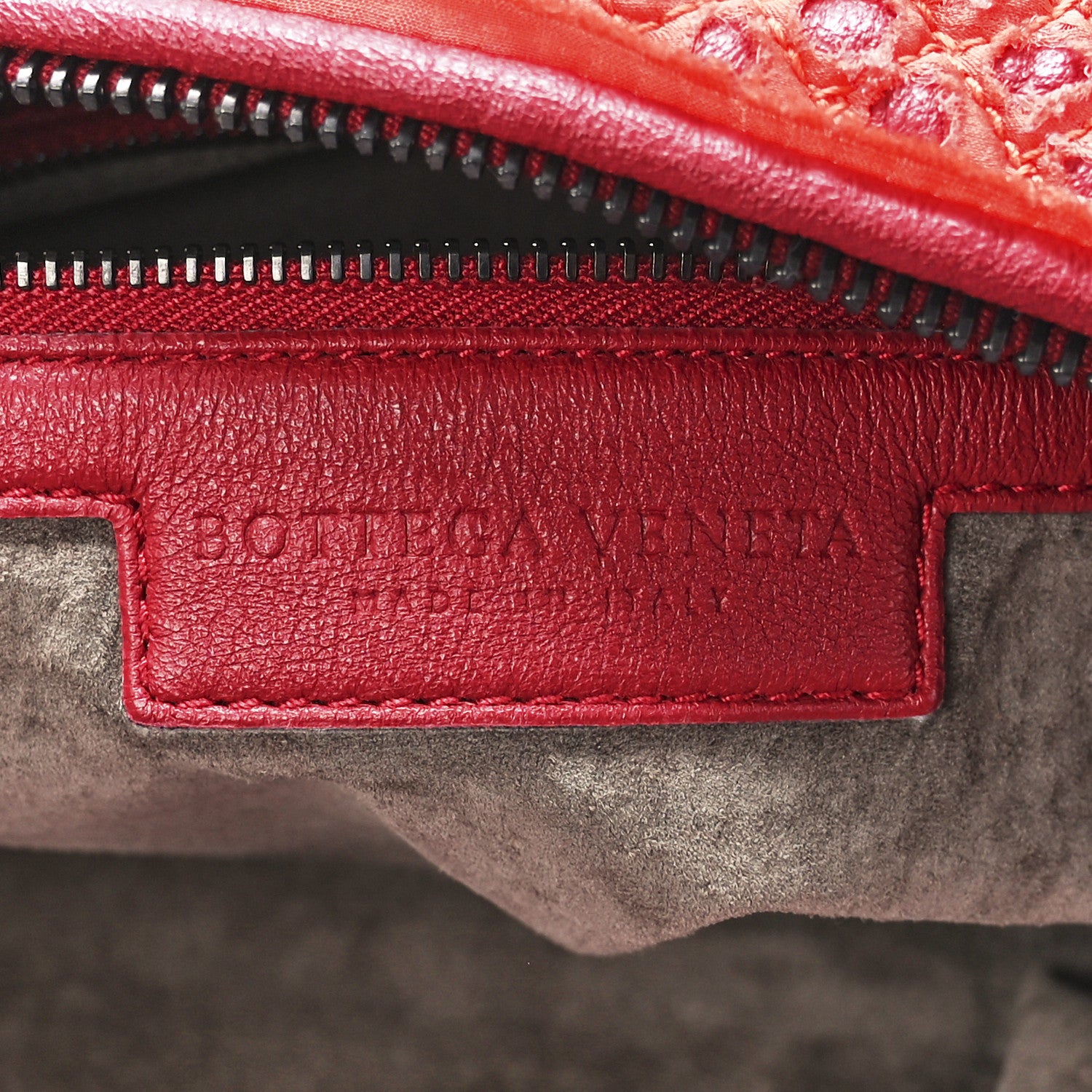 Bottega Veneta Nappa Fabric Intrecciato Large Distressed Fringe Veneta Hobo Red 6 of 12