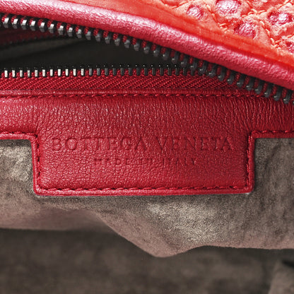 Bottega Veneta Nappa Fabric Intrecciato Large Distressed Fringe Veneta Hobo Red 6 of 12