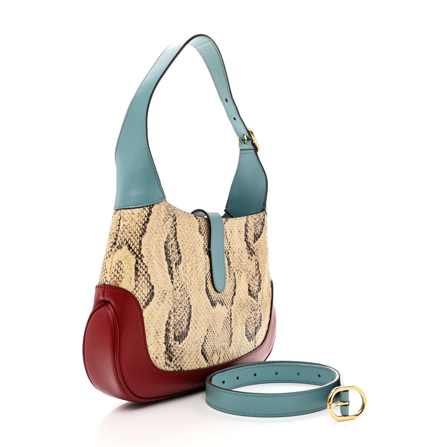 Gucci Snakeskin Calfskin Jackie 1961 Hobo Multicolor 3 of 16
