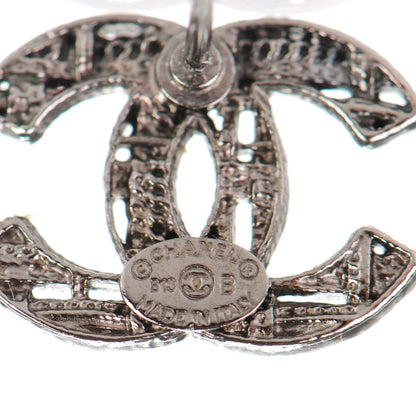 Chanel CC Chain Earrings Dark Silver 4 of 5