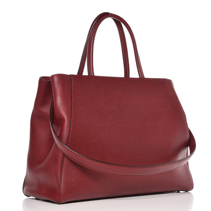 Fendi Vitello Elite Regular 2Jours Tote Rosso Scuro Ciliegia 3 of 10