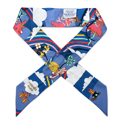 Hermes Silk Carres Volants Twilly Bleu Jaune Vif Multicolor 1 of 3