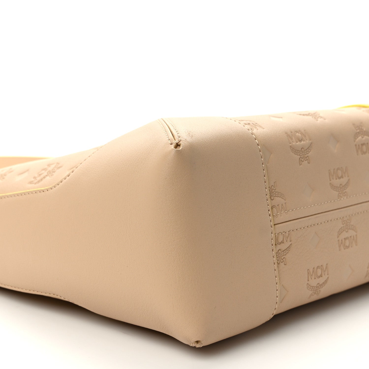 MCM Calfskin Ottomar Monogram Medium Klara Hobo Beige 8 of 9