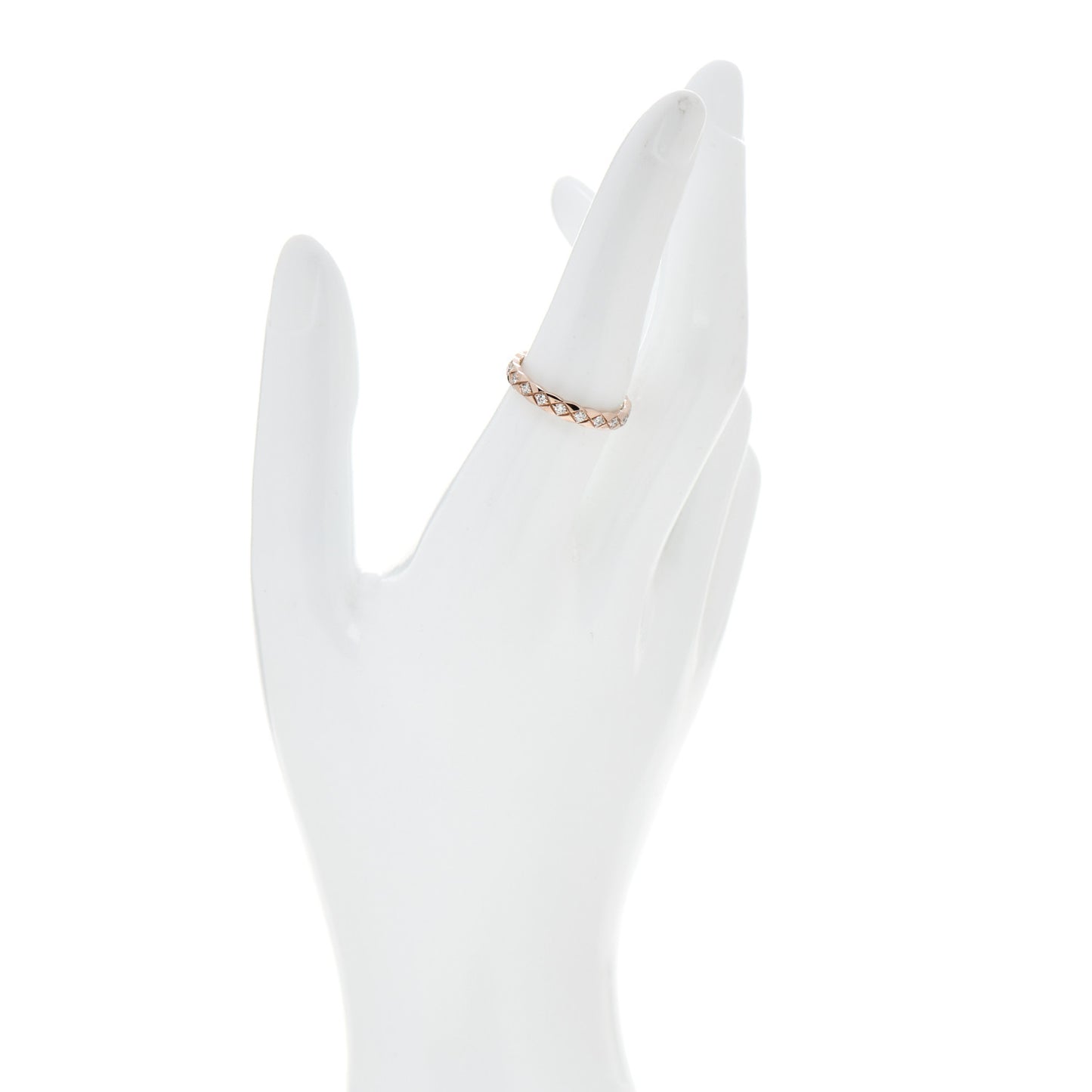 18K Beige Gold Diamond Mini Coco Crush Ring 56 7.5