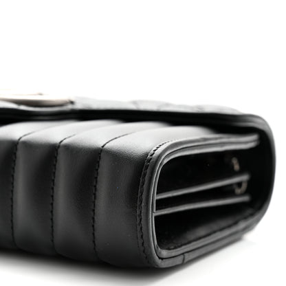 Gucci Calfskin Matelasse Aria GG Marmont Chain Wallet Black 11 of 12