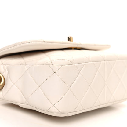 Chanel Lambskin Quilted CC Chain Flap Bag White 9 of 14