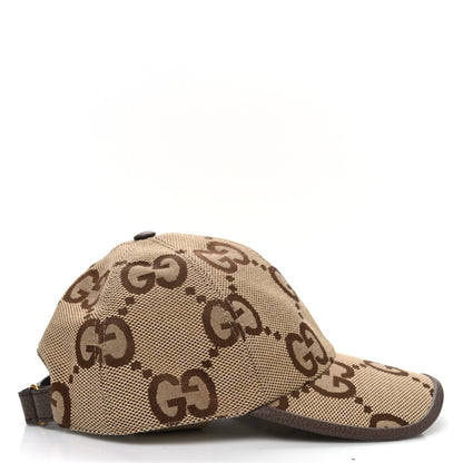 Gucci Monogram Jumbo GG Baseball Hat S 56 Camel Ebony 5 of 8