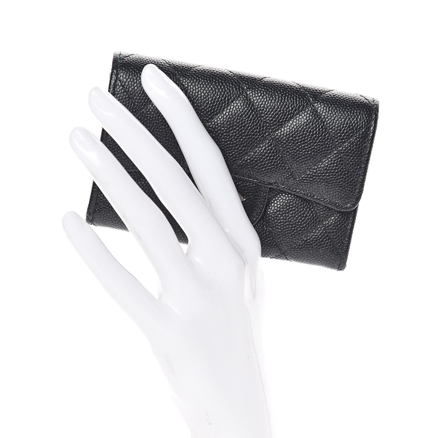 Chanel Iridescent Caviar Flap Quilted Card Holder Black 2 of 11