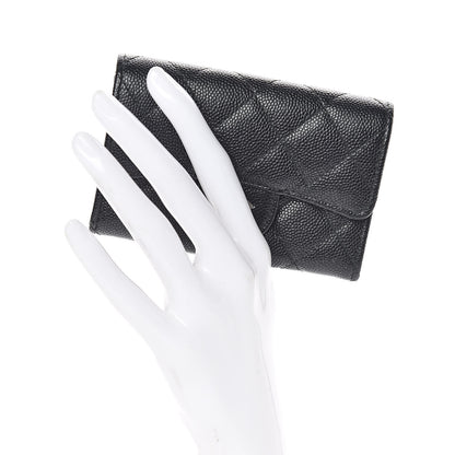 Chanel Iridescent Caviar Flap Quilted Card Holder Black 2 of 11