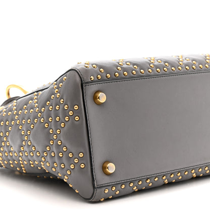 Christian Dior Calfskin Cannage Studded Medium Supple Lady Dior Grey 9 of 14