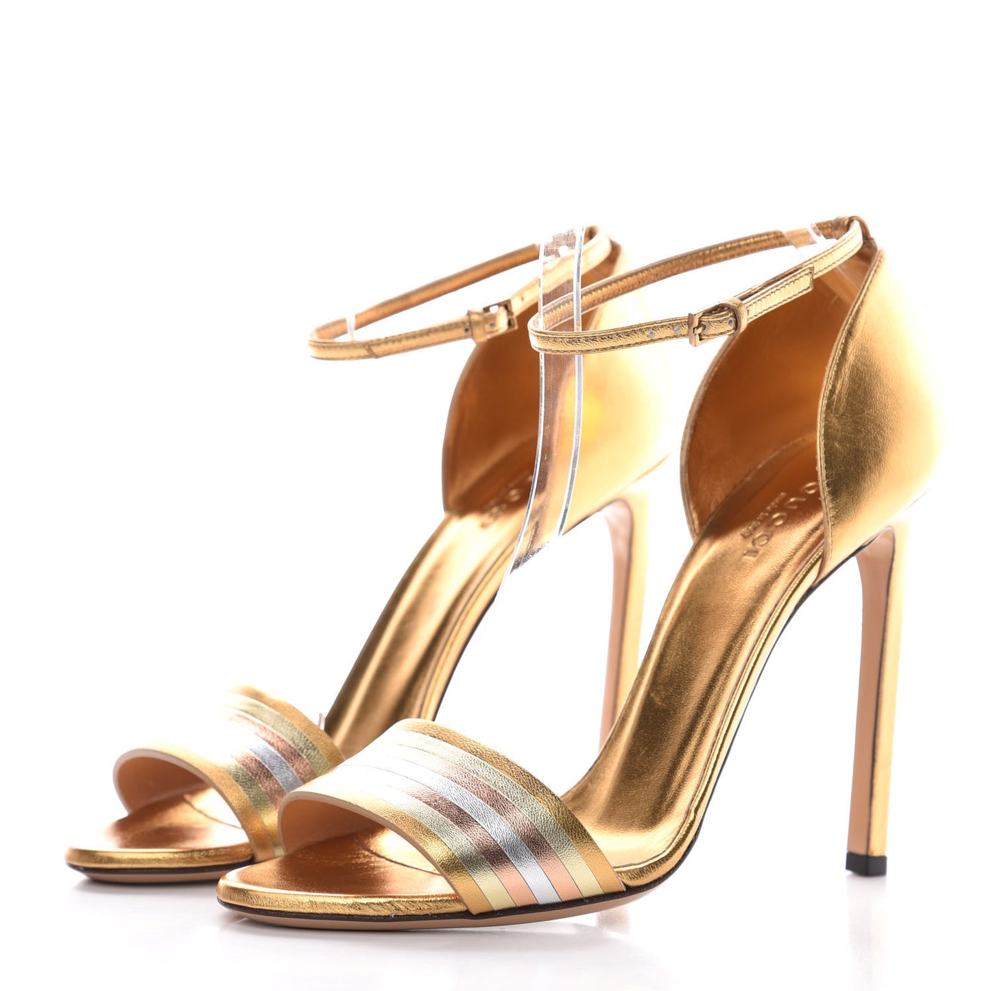 Metallic Nappa High Heel Sandals 38 Gold