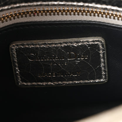 Christian Dior Metallic Crinkled Lambskin Cannage Mini Lady Dior Silver 6 of 10