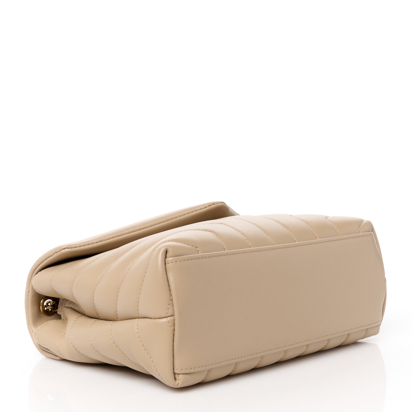 Calfskin Y Quilted Monogram Small Loulou Chain Satchel Dark Beige