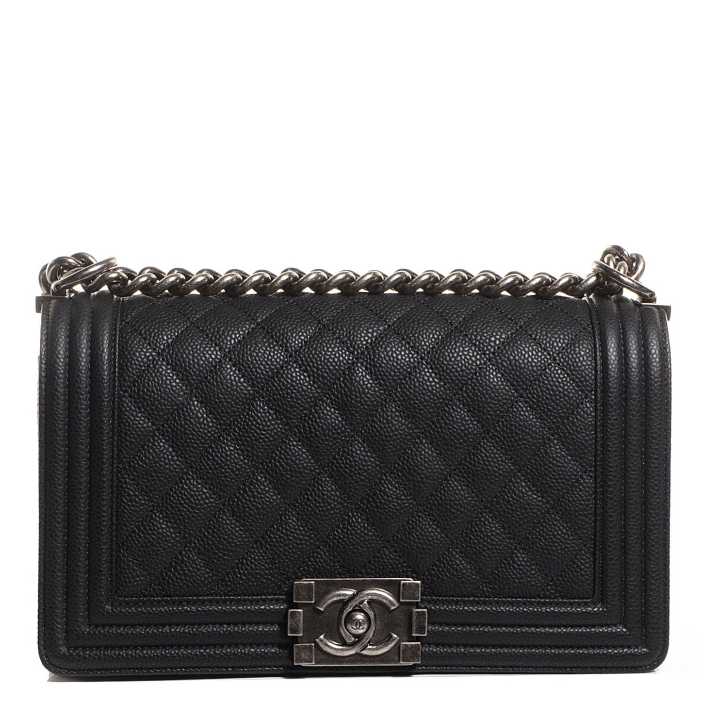 Caviar Quilted Medium Boy Flap Black