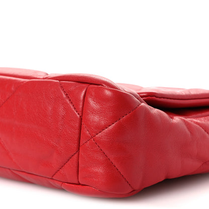 Chanel Lambskin Quilted Medium Chanel 19 Flap Red 10 of 11