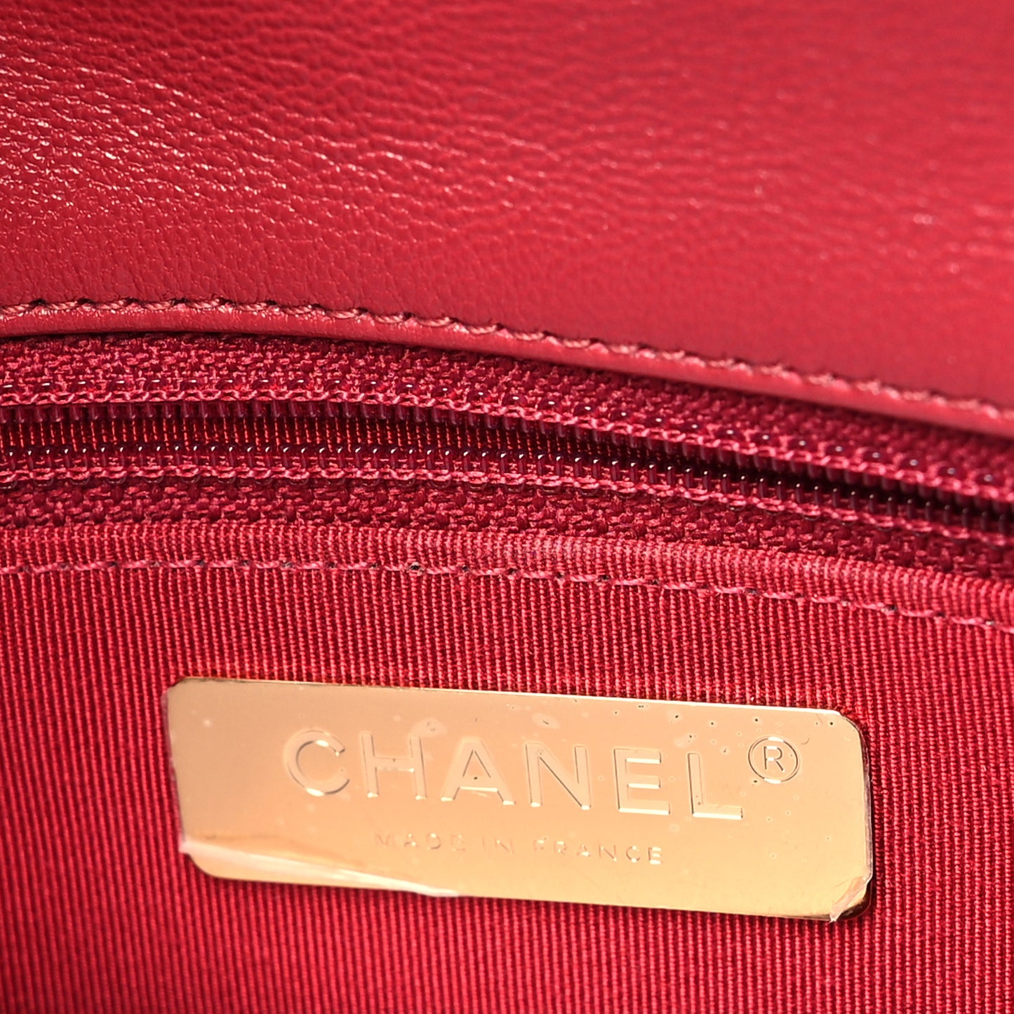 Goatskin Quilted Large Chanel 19 Flap Red