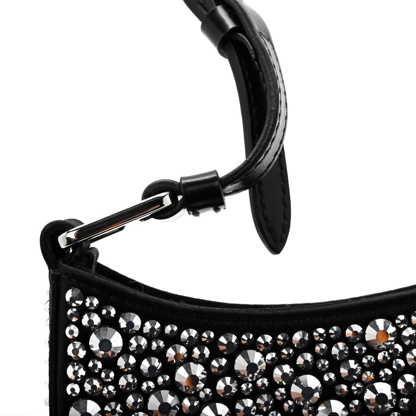 Satin Crystal Cleo Adjustable Strap Shoulder Bag Metal