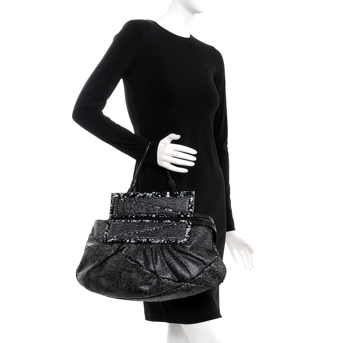 Calf Hair To You Convertible Clutch Grey