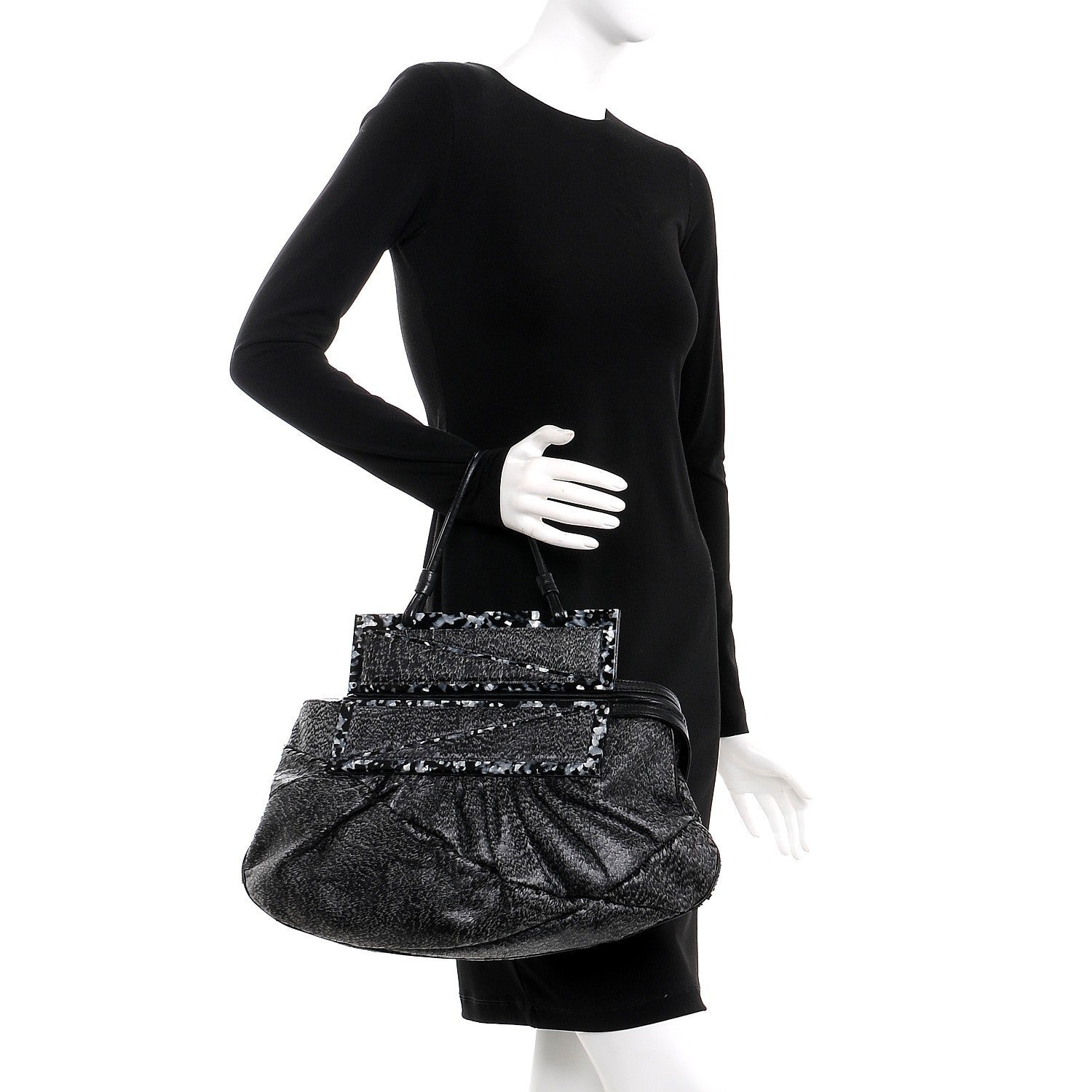 Fendi Calf Hair To You Convertible Clutch Grey 2 of 7