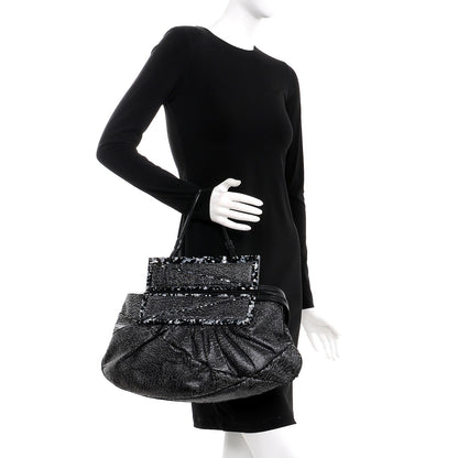 Fendi Calf Hair To You Convertible Clutch Grey 2 of 7