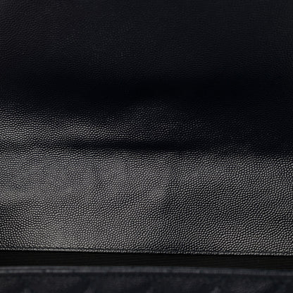 Saint Laurent Grain De Poudre Mixed Matelasse Large Triquilt Monogram Satchel Deep Marine 10 of 11