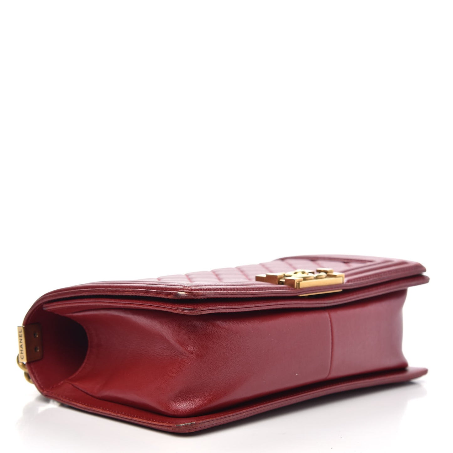 Lambskin Quilted Medium Boy Flap Red