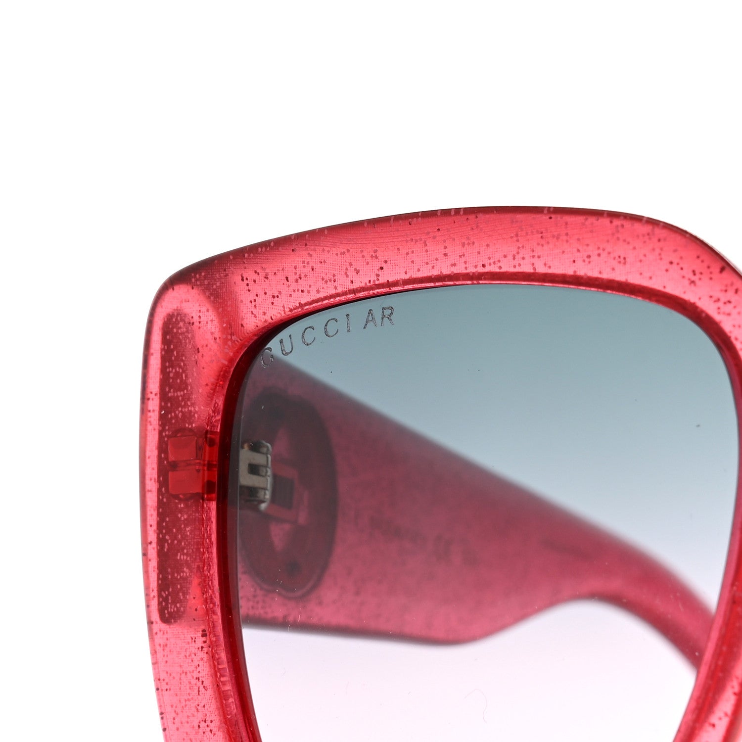 Gucci Acetate Square Frame Glitter GG0141S Sunglasses Pink 7 of 8