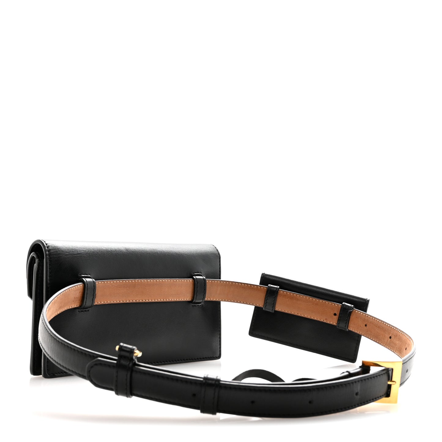 Smooth Calfskin Quilted Check TB Envelope Belt Bag Black