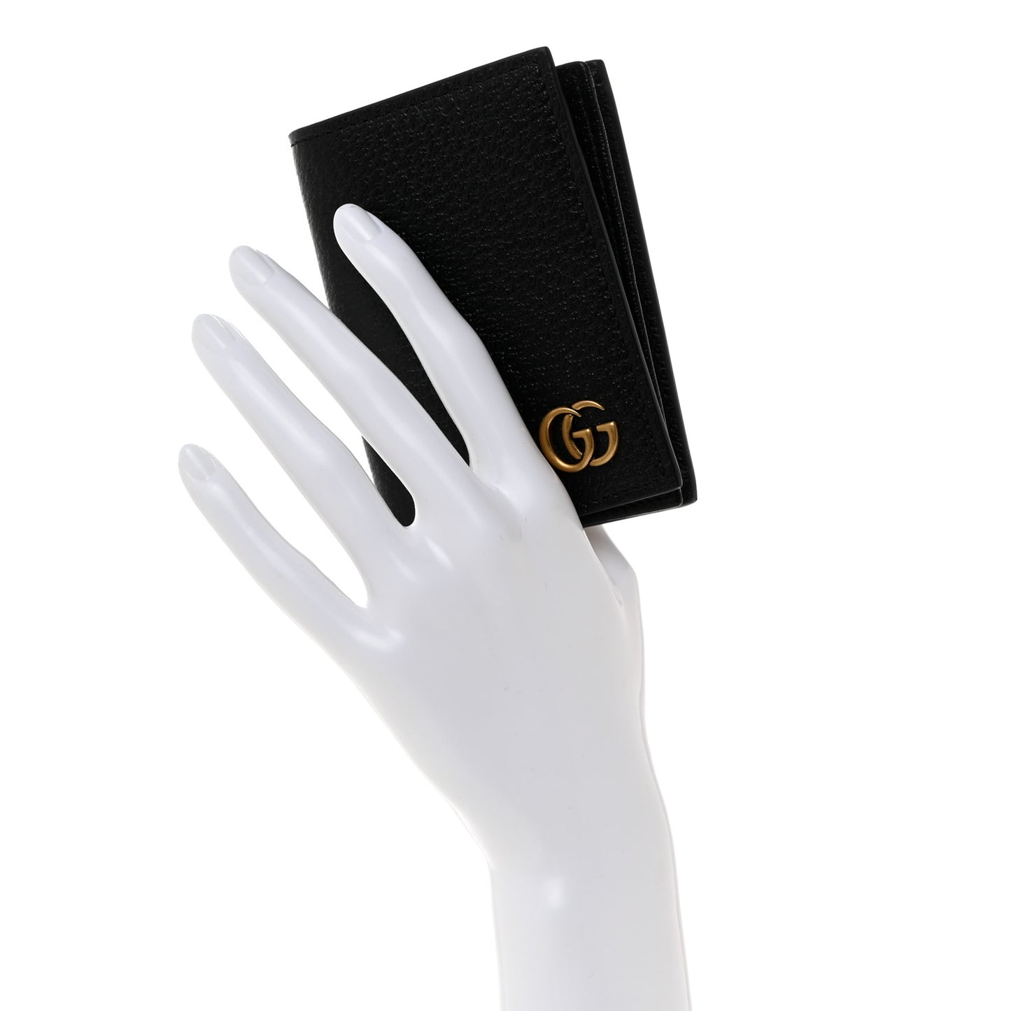 Calfskin Boar Effect GG Marmont Card Case Black