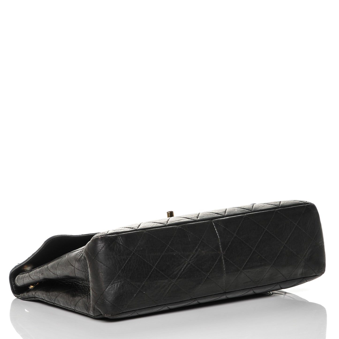 Lambskin Quilted Jumbo Single Flap Black