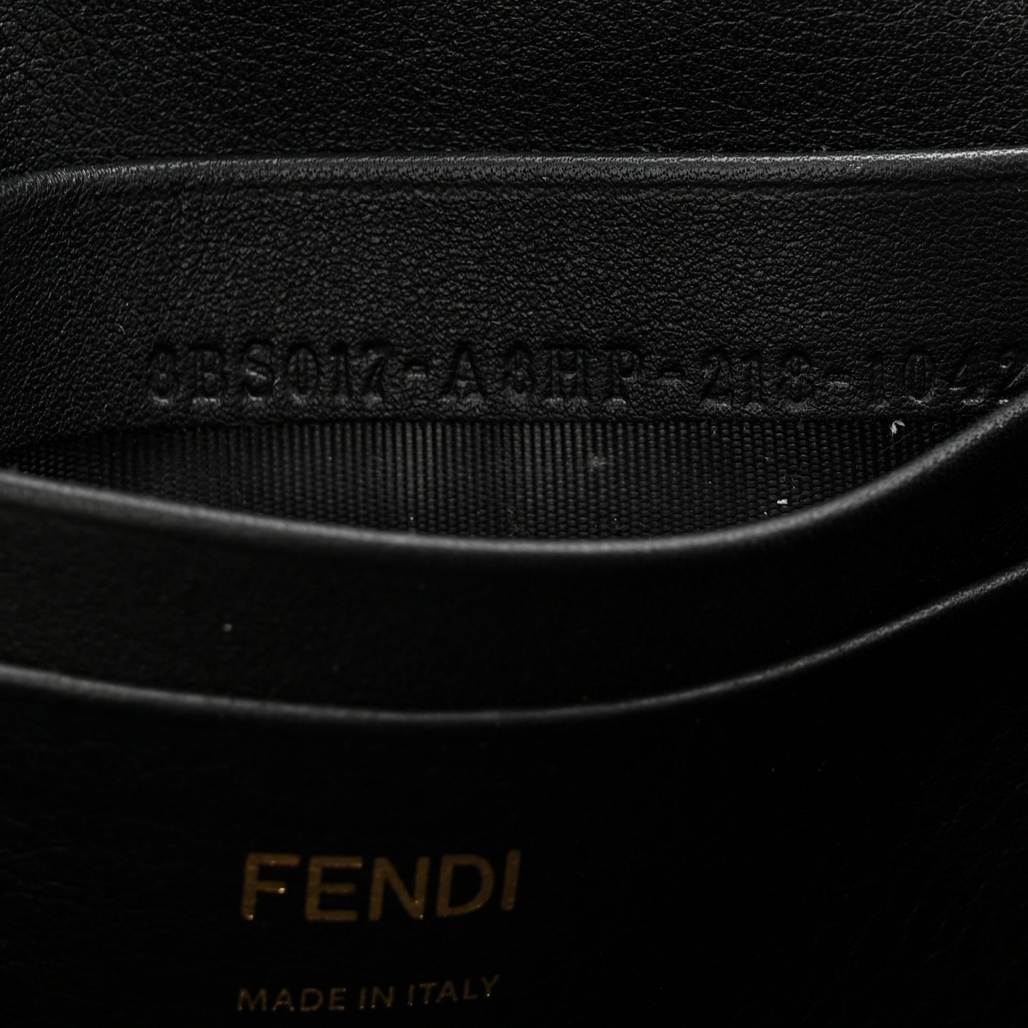 Shearling Vitello Dolce Macro FF 1974 Mini Baguette Tobacco Black