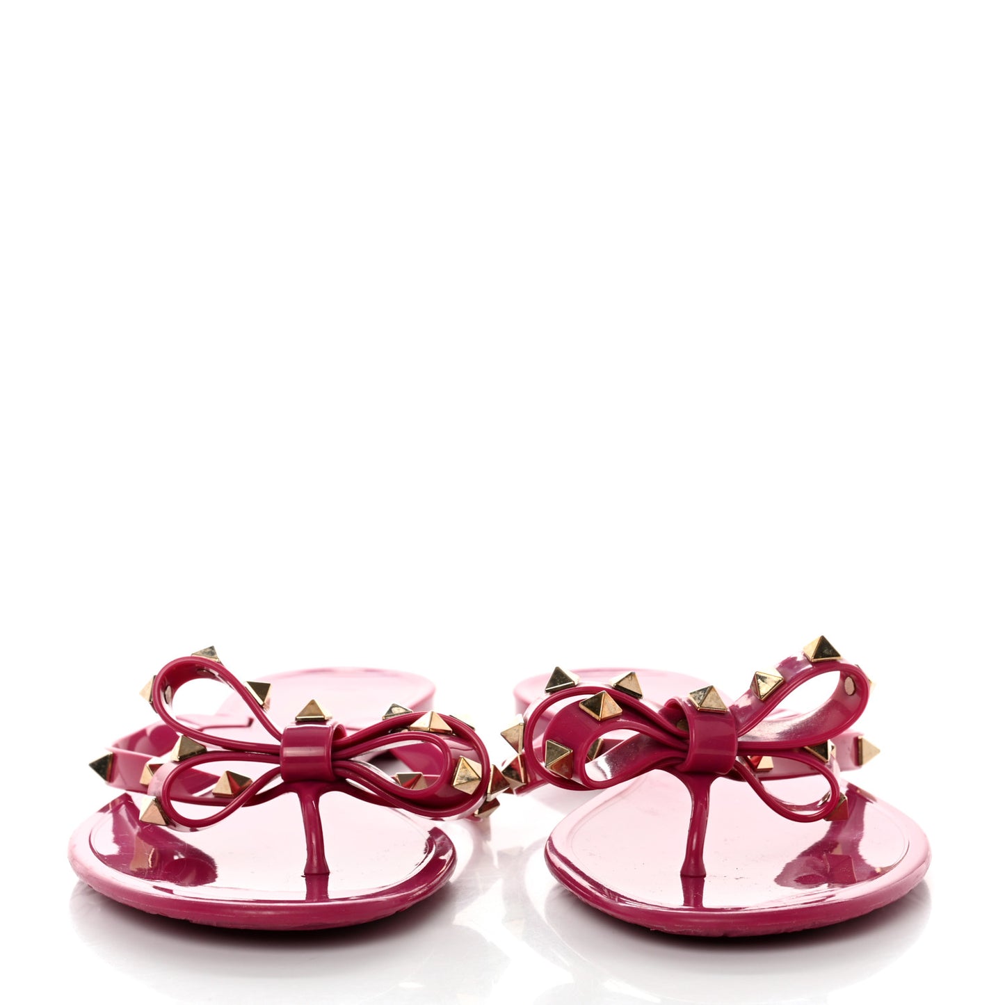 PVC Jelly Rockstud Bow Thong Sandals 40 Blossom