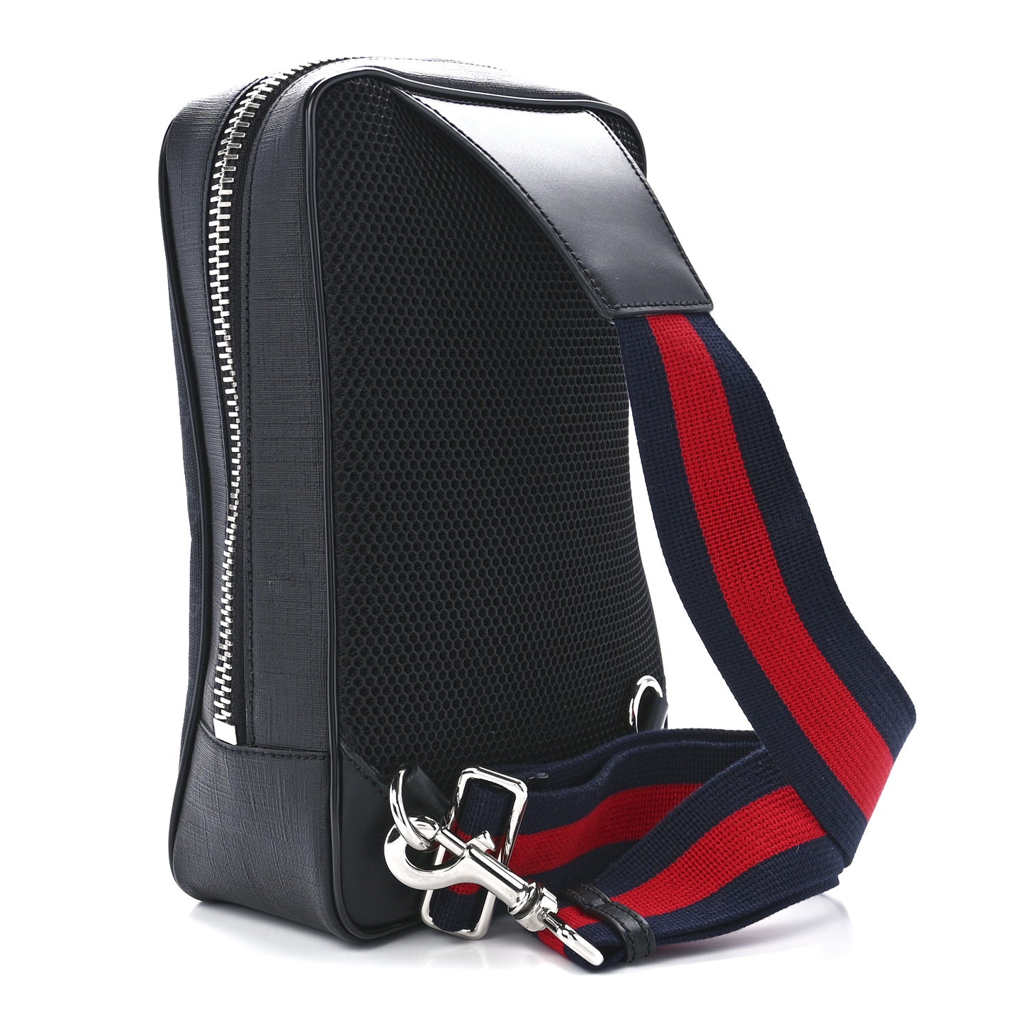 GG Supreme Monogram Web Belt Bag Black Grey