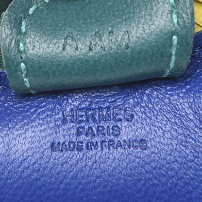 Hermes Milo Lambskin Grigri Rodeo Horse Bag Charm PM Bleu Electrique Lime Malachite 4 of 5
