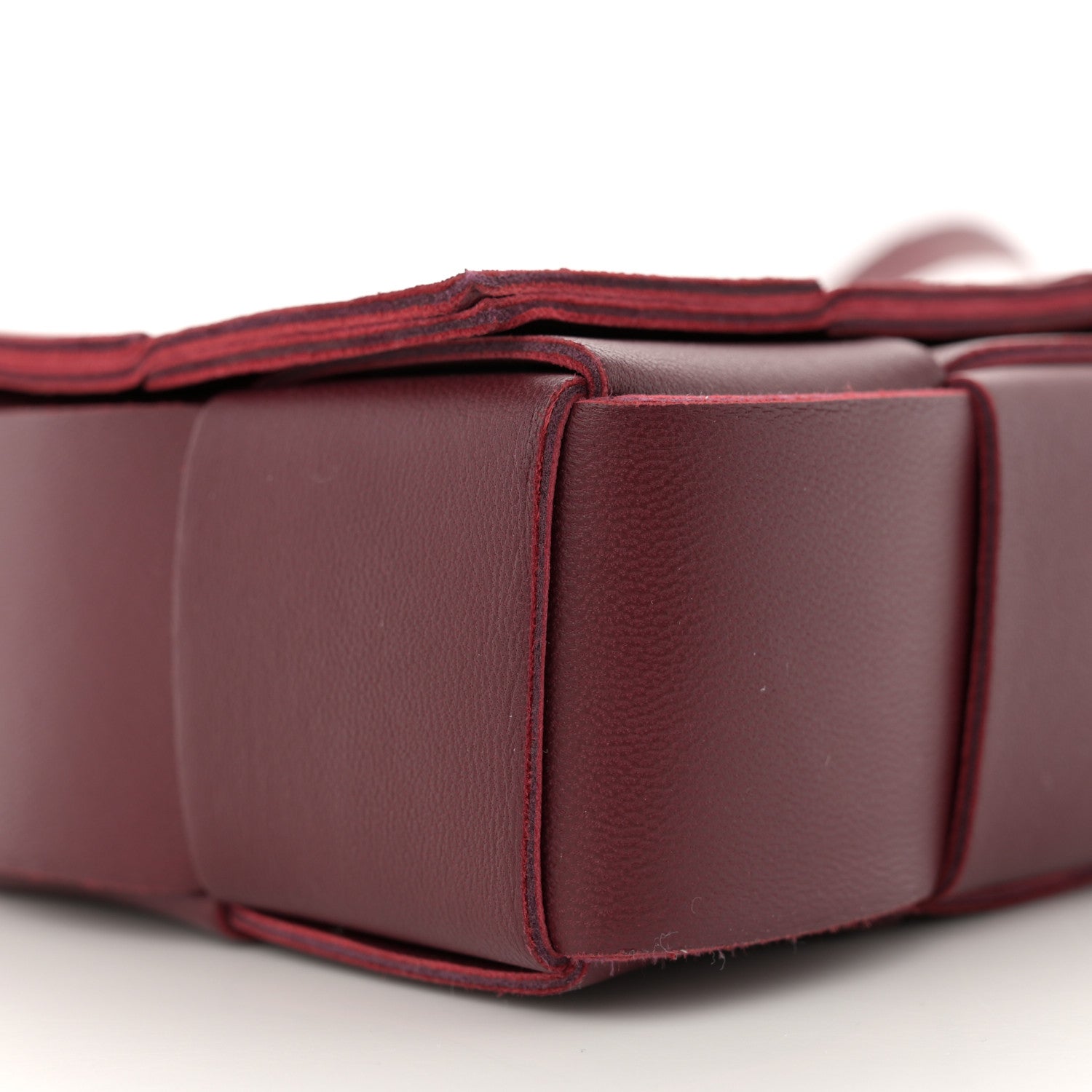 Bottega Veneta Lambskin Maxi Intrecciato Cassette Crossbody Bag Bordeaux 9 of 11