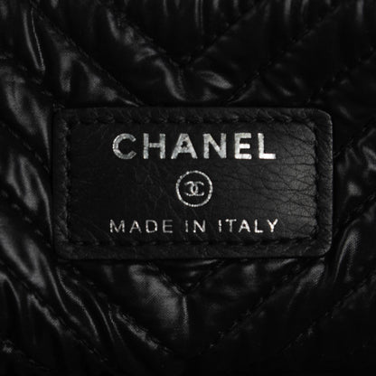 Chanel Calfskin Chevron Large Boy Cosmetic Case Black 6 of 7