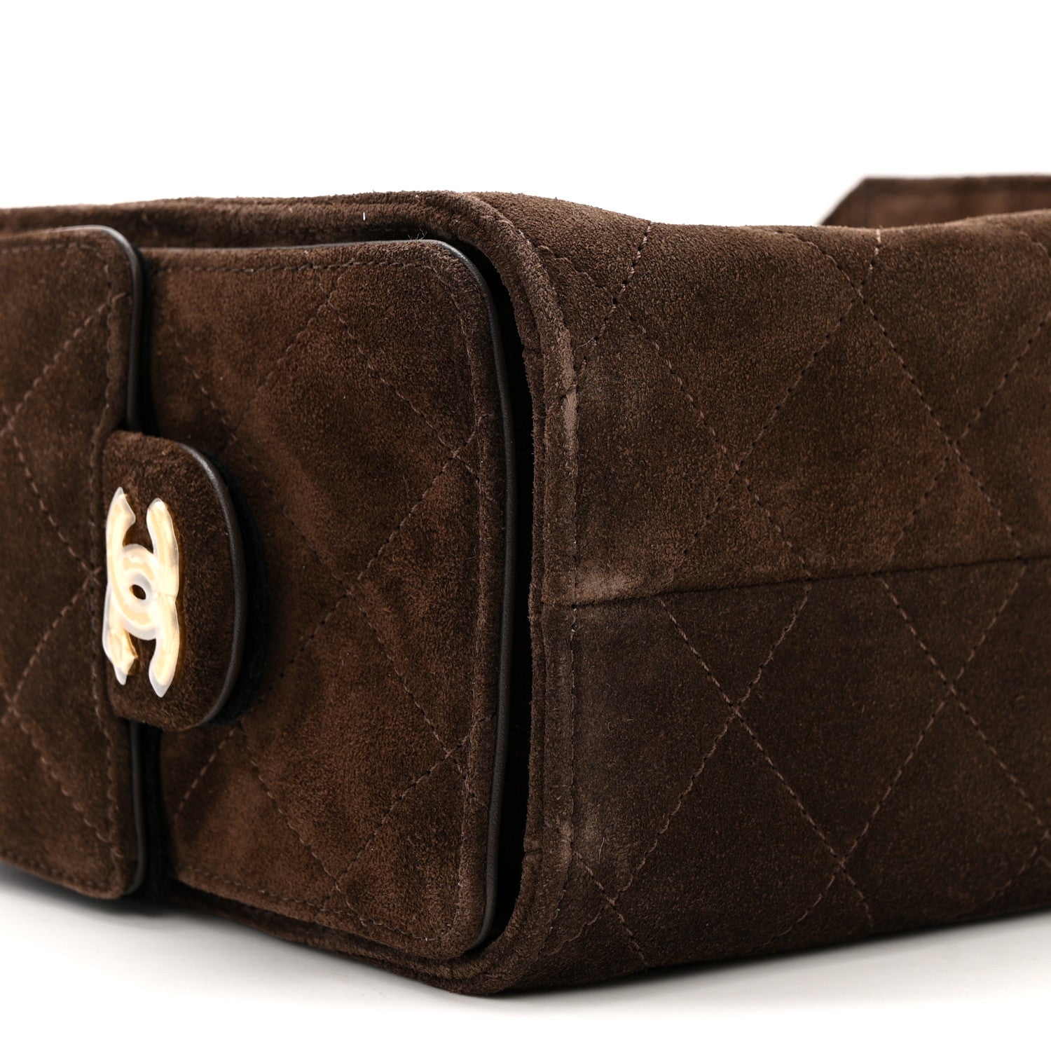 Chanel Suede Quilted Mini Chanel 25 Handbag Dark Brown 9 of 11