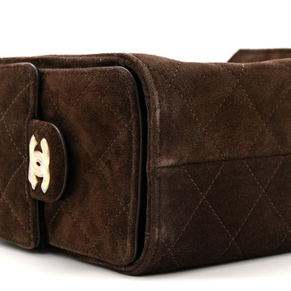 Chanel Suede Quilted Mini Chanel 25 Handbag Dark Brown 9 of 11