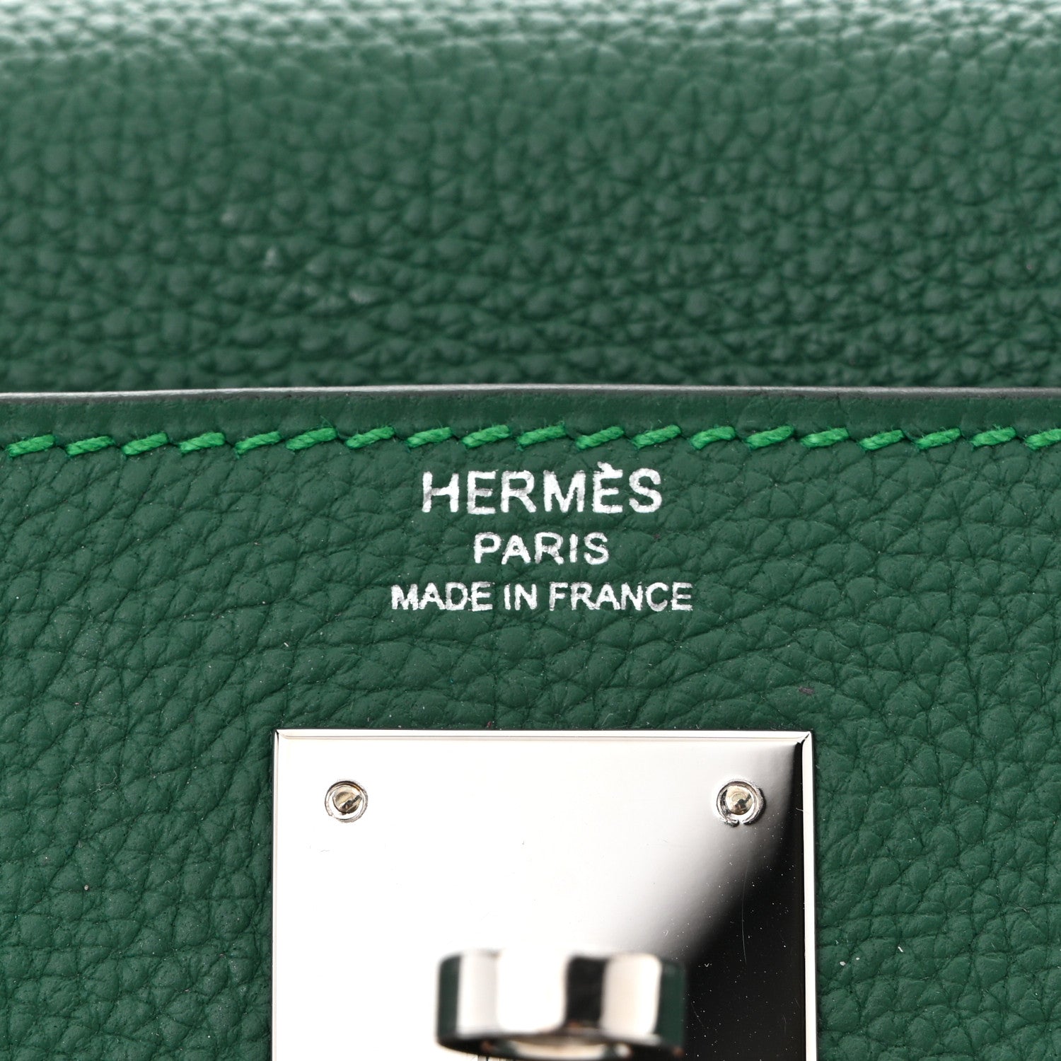 Hermes Togo Au Pas Kelly Retourne 28 Malachite Turquoise Black 6 of 10