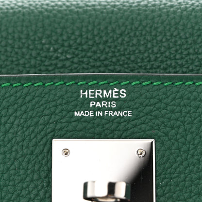 Hermes Togo Au Pas Kelly Retourne 28 Malachite Turquoise Black 6 of 10