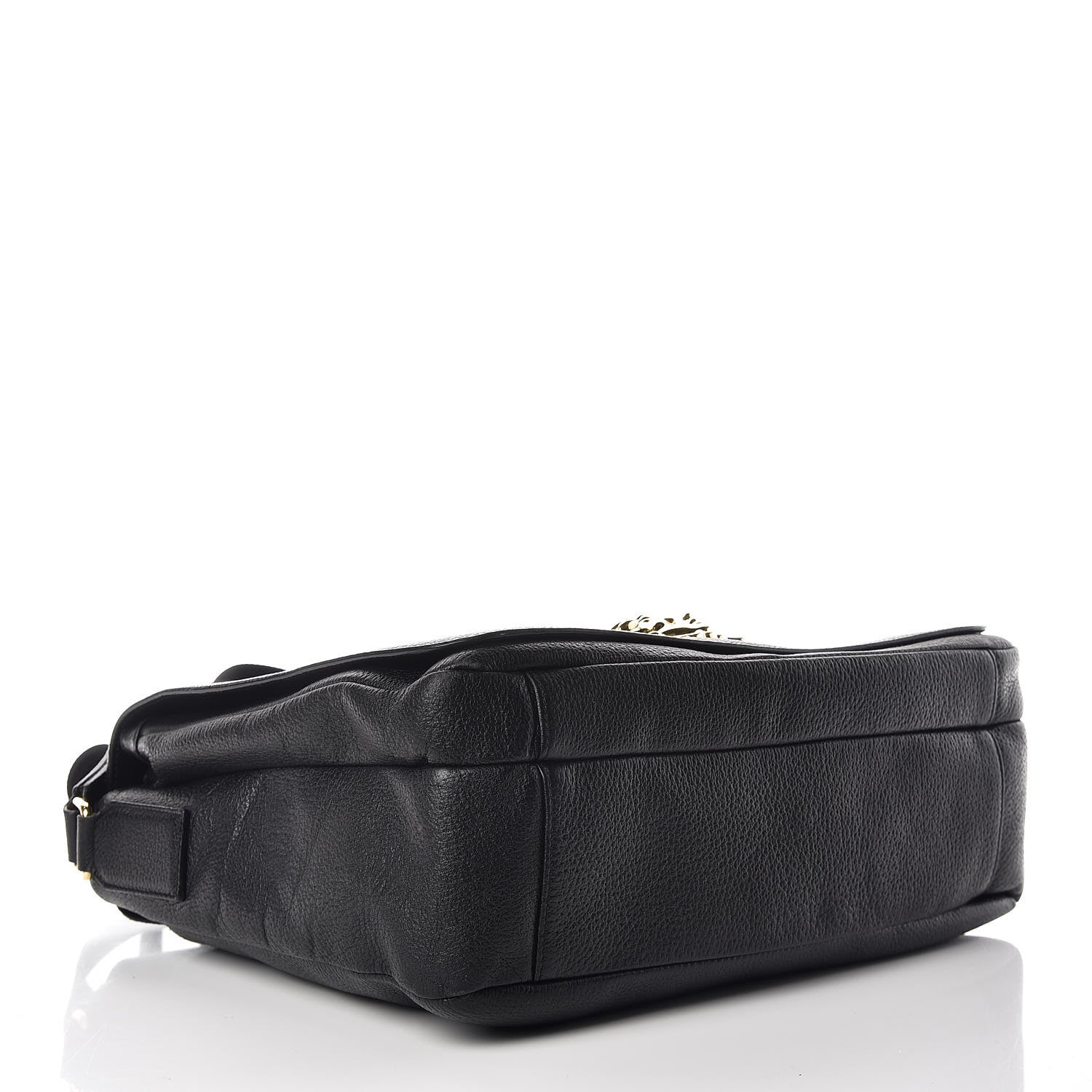 Versace Grained Calfskin Medusa Head Messenger Bag Black 4 of 9
