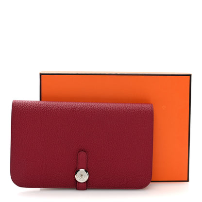 Hermes Dogon Duo Wallet Rubis 9 of 9