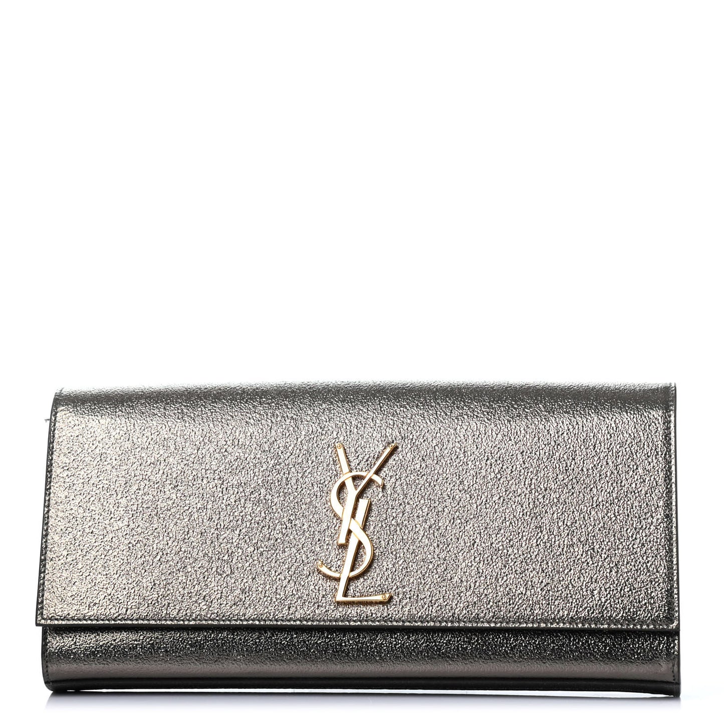 Metallic Textured Calfskin Classic Monogram Cassandre Clutch Gold