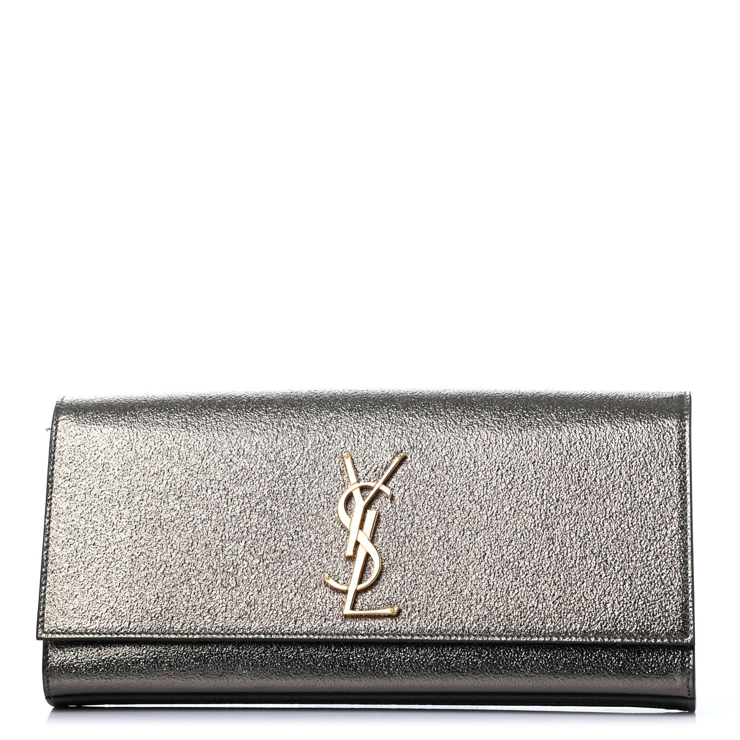 Saint Laurent Metallic Textured Calfskin Classic Monogram Cassandre Clutch Gold 1 of 4