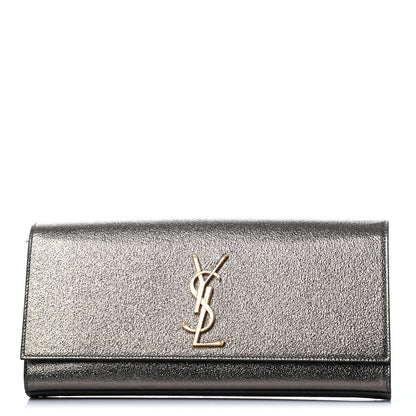 Saint Laurent Metallic Textured Calfskin Classic Monogram Cassandre Clutch Gold 1 of 4