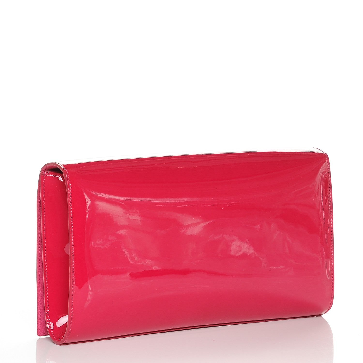 Saint Laurent Patent Monogram Large Belle De Jour Clutch Fuchsia 3 of 6