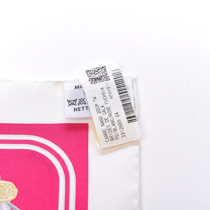 Hermes Silk Brides de Gala Nano Scarf 20 Blanc Rose Fuchsia Or 3 of 5